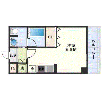 OneLife長崎駅北プレイス【★オートロック付き・バストイレ別】の間取り図