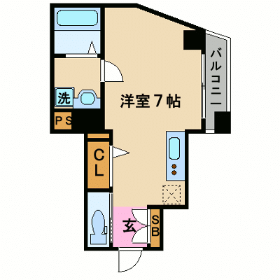 OneLife長崎駅前フォレスト【★バストイレ別・洗浄機能付き便座】の間取り図