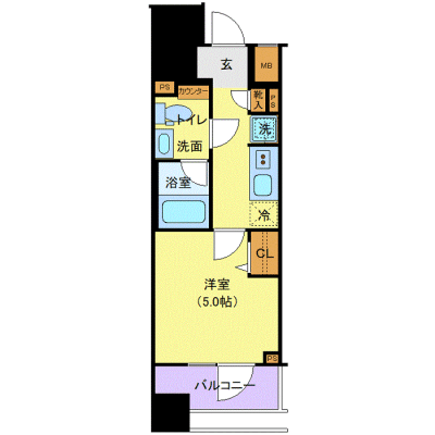 OneLife川崎駅前ログ【★独立洗面・浴室乾燥付！】の間取り図