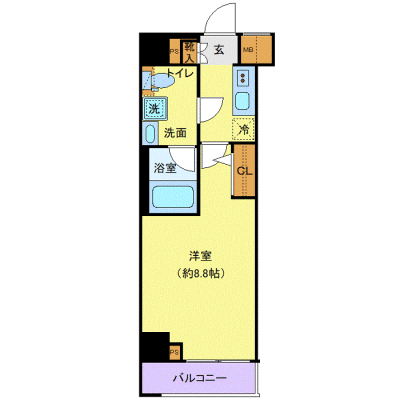 Oneife川崎EASTクロス【★独立洗面・浴室乾燥付！】の間取り図