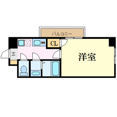 OneLife鹿児島天文館ステージ＜TYPE2＞【★2K・バストイレ別・洗浄機能付き便座】の間取り図