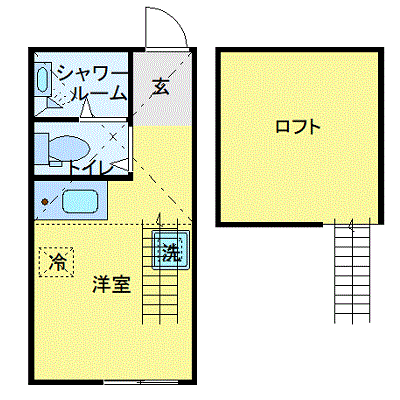 OneLife川崎テラス5th【★バストイレ別・温水洗浄便座付！】の間取り図