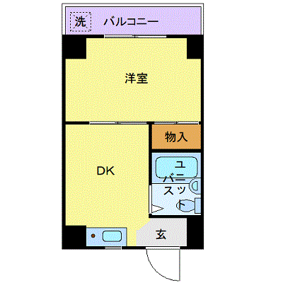 OneLife川崎ライド【★京急川崎駅 徒歩6分・28平米】の間取り図