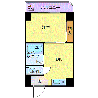 OneLife川崎ライド【★ツインタイプ・28平米】の間取り図