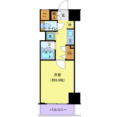 OneLife川崎パーク【★オートロック・浴室乾燥付！】の間取り図