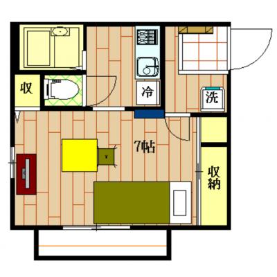 ステップス小川Ⅱ【1号室】駅近徒歩5分🌟敷地内駐車場付き🌟の間取り図