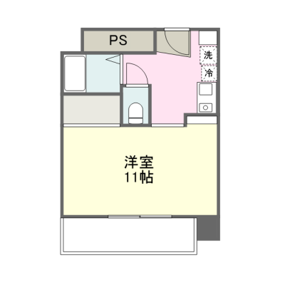 Ｓマンスリー赤十字病院前Ⅲ（7-4）【食事付プラン選択可・コンシェルジュ付・ネット無料・宅配BOX・リノベーション済】の間取り図