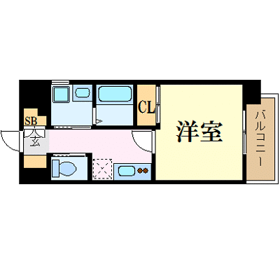 OneLife福岡赤坂サヴォイ【★オートロック・セパレート・NET対応】の間取り図