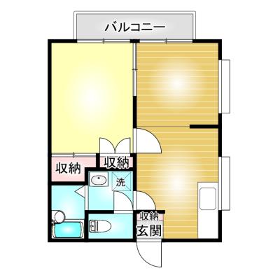 コスパだけじゃない“快適さ重視”マンスリータウン浜尻町B102【高崎問屋町駅🚉まで徒歩11分🚶】【２名利用可能🏡✨】【Wi-Fi無料📶】の間取り図