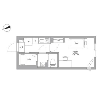RマンスリーNo.81 追浜【徒歩7分/新築/オートロック】の間取り図