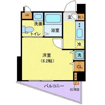 OneLife椎名町駅前シティ【★独立洗面・浴室乾燥付！】の間取り図