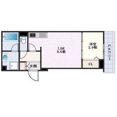 OneLife日赤通りメゾン【★1LDK・Wi-Fi対応・設備充実】の間取り図