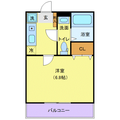 OneLife湘南海岸公園Ⅰ【★Wi-Fi無制限・追い焚き機能・浴室乾燥付】の間取り図