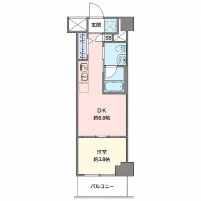 OneLife千住大橋3rd【★独立洗面・浴室乾燥付！】の間取り図