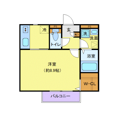 OneLife湘南茅ヶ崎SOUTH【★禁煙ルーム・29平米】の間取り図