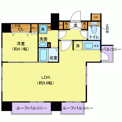 OneLife文京区関口＜TYPE2＞【★1LDK・独立洗面・浴室乾燥機付き】の間取り図