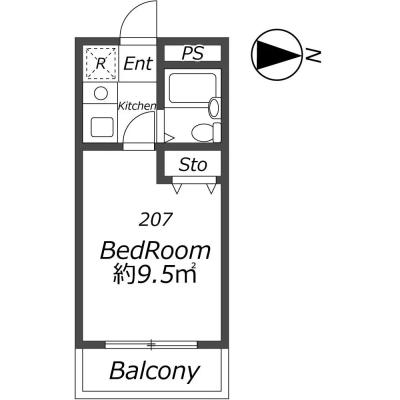ロイヤル淡路 207の間取り図