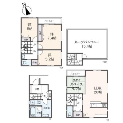東都マンスリー 門前仲町 3LDK 【ファミリータイプ！バス・トイレ別！Wifi無料！】の間取り図