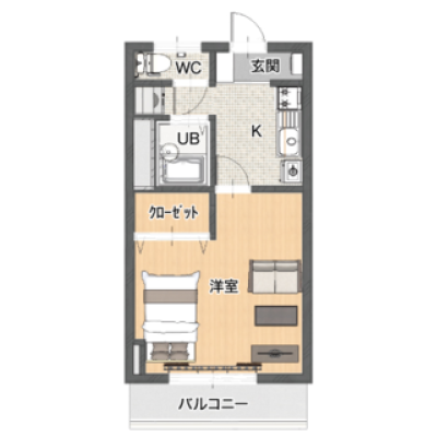 レントライフマンスリー佐久岩村田 A-2の間取り図