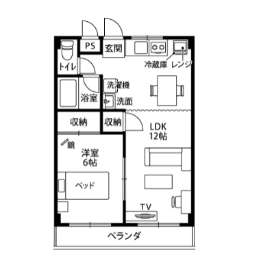 レントライフマンスリー佐久猿久保 A-3の間取り図