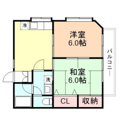 ONLY越谷2【🌈WiFi・管理費０円キャンペーン🌈】広々2DK★最大4名入居可能！お得な駐車場込み料金(^^♪ 文教大学至近！北越谷駅⇔新越谷駅4分・春日部駅19分・北千住駅⇔直通の間取り図