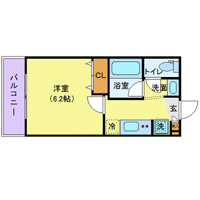 OneLife大森WEST【★独立洗面・浴室乾燥付！】の間取り図