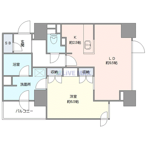 グッドステイ札幌・大通駅プライム◆☆『禁煙ルーム・1LDK・4階・独立洗面・浴室乾燥付』【ハイクラス】の間取り図
