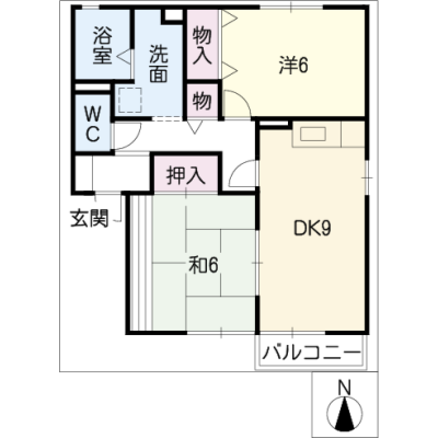 アルDEスリー鈴鹿ファミール　A105の間取り図