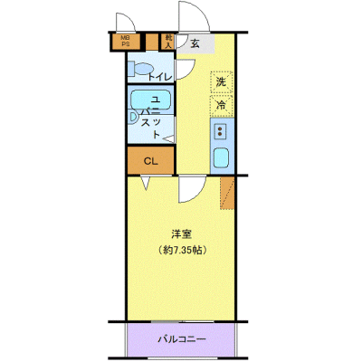 OneLife京王多摩川WEST【★禁煙ルーム・23平米】の間取り図