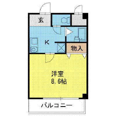 StayJam福島2ーA【キングベッド・ネット無料】の間取り図