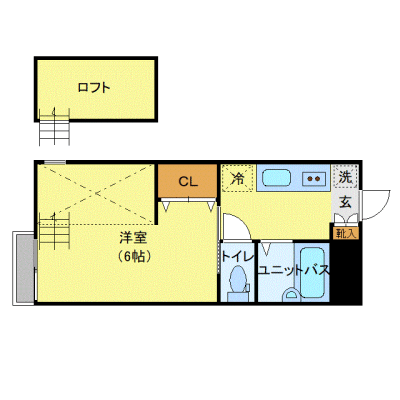 OneLife町田NORTH【★禁煙ルーム・ロフト付】の間取り図