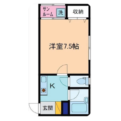 KIT【白山市】駐車場有☆バストイレ別1K｜GI1003の間取り図