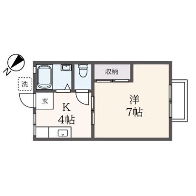 東都マンスリー ハイツファミリエ（下高井戸）【２名入居可！WiFi無料！】の間取り図
