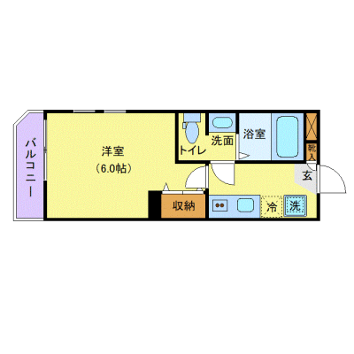 OneLife稲毛SOUTHルッシェロ【★禁煙ルーム・駅5分】の間取り図