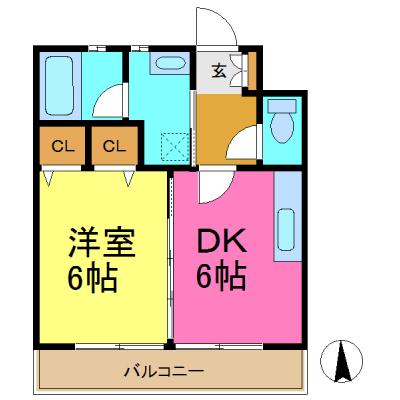 ひよこマンスリー本山見附【Bタイプ】（栄・名駅まで乗り換えなし。名古屋大学・日赤病院近くです！オートロック・駐車場付き物件！！）の間取り図
