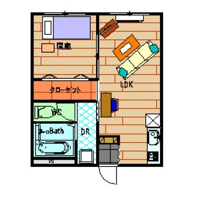 レントライフマンスリー諏訪インター北A-3の間取り図