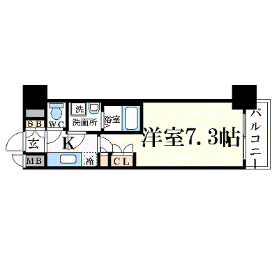 マンスリーリブマックス京都五条ステーションタワー□1st【駅前1分・洗浄機能付便座・・独立洗面台・NET対応】≪スタンダードシリーズ≫の間取り図
