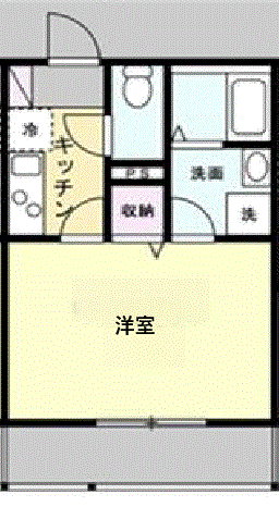 グッドステイ湘南台ベイルーム■『禁煙ルーム・1K・独立洗面・浴室乾燥付』【ハイクラス】の間取り図