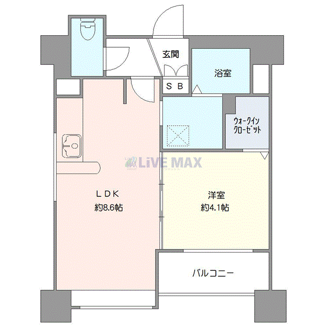 マンスリーリブマックス北1条・雁来通SIDE大通り東■『禁煙ルーム・31平米・1LDK』【独立洗面】≪スタンダードシリーズ≫の間取り図