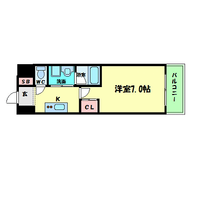 マンスリーリブマックス阿波座インペリアル☆【NET対応】≪スタンダードシリーズ≫の間取り図
