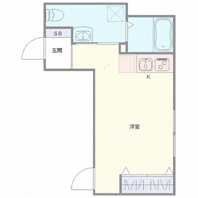OneLife下総中山ソリッド【★禁煙ルーム・1R・20平米】の間取り図