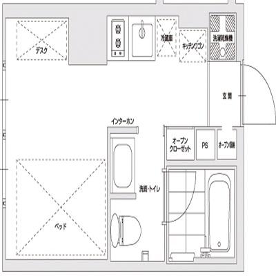 マンスリーシズオカ【Aタイプ】〇JR静岡駅徒歩5分　〇ネット無料　〇備品80種以上！の間取り図