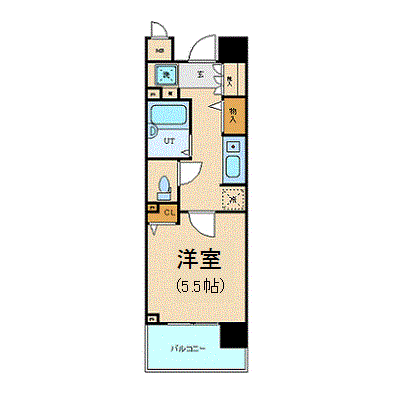 グッドステイ日本橋中洲浜町公園■『20平米・浴室乾燥付』【ベーシック】の間取り図