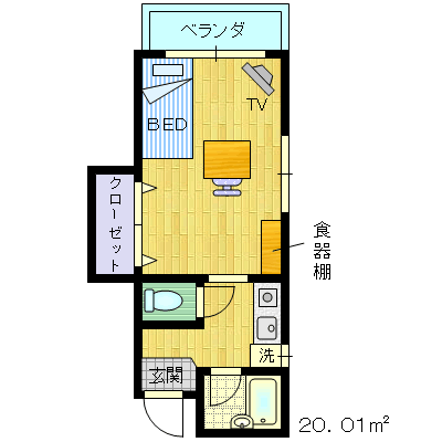 マンスリーリブマックス新小岩ステーションステイ■【20㎡セパレート】≪スタンダードシリーズ≫の間取り図