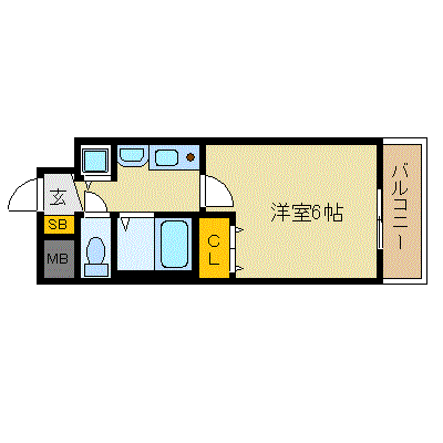 マンスリーリブマックス名古屋城前△『1K』【駅2分・NET対応】≪スタンダードシリーズ≫の間取り図