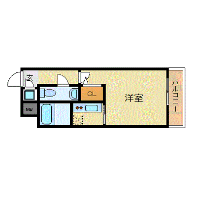 マンスリーリブマックス博多駅前モア■【駅前5分！ガス２口コンロ・独立洗面台】≪スタンダードシリーズ≫の間取り図