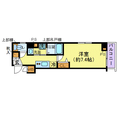 グッドステイ日本橋兜町■『24平米・独立洗面・浴室乾燥付』【ベーシック】の間取り図