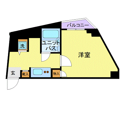 グッドステイ市ヶ谷東京女子医大前■『駅1分・浴室乾燥・2口ガス』【ライト】の間取り図