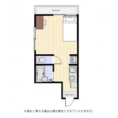 ユニオンマンスリー平井ガーデン１　306　1K・セミダブル☆駅チカ徒歩１分！人気のバストイレ別・オートロック付♪広々２０㎡☆■選べるWi-Fi格安レンタル中！の間取り図