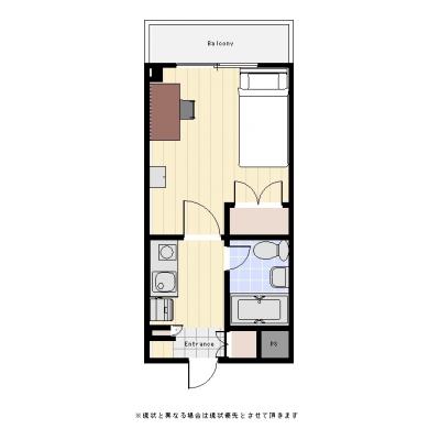 ユニオンマンスリー浦安２　408　1K・シングル☆駅徒歩８分！浦安駅も徒歩圏！人気のオートロック付♪の間取り図